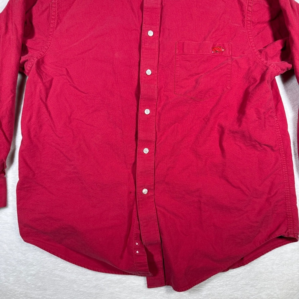 The Razorbacks Collection Mens Red Button Down Shirt Arkansas Razorbacks Large - Picture 4 of 8